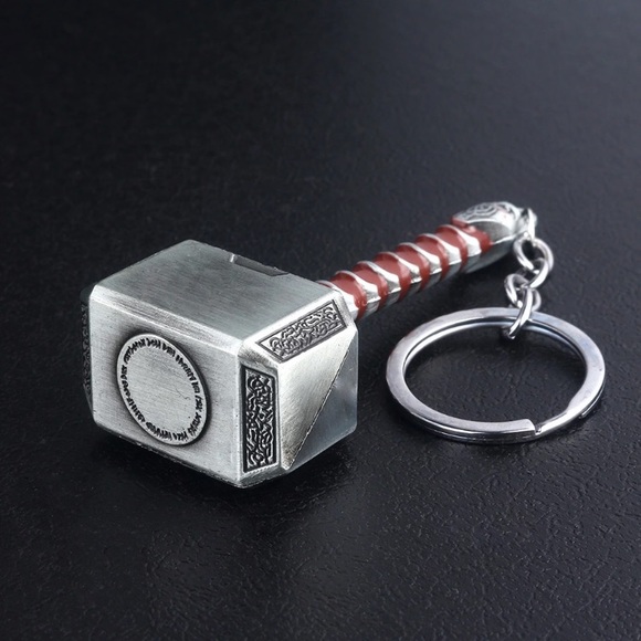 Thor Hammer Silver Zinc Key Chain - Picture 4 of 6